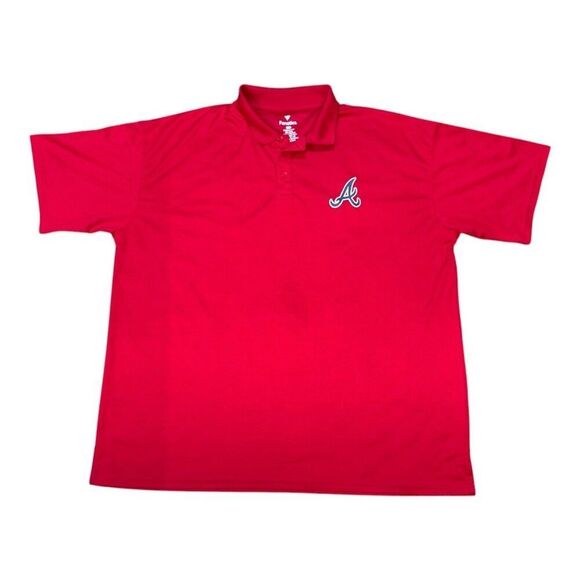 Atlanta Braves Red Polo Shirt 4XLT Fanatics Moisture-Wicking Short Sleeve READ - Picture 1 of 6